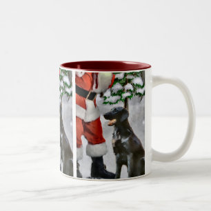 Caneca De Café Em Dois Tons Presentes Liso-Revestidos do Natal do Retriever