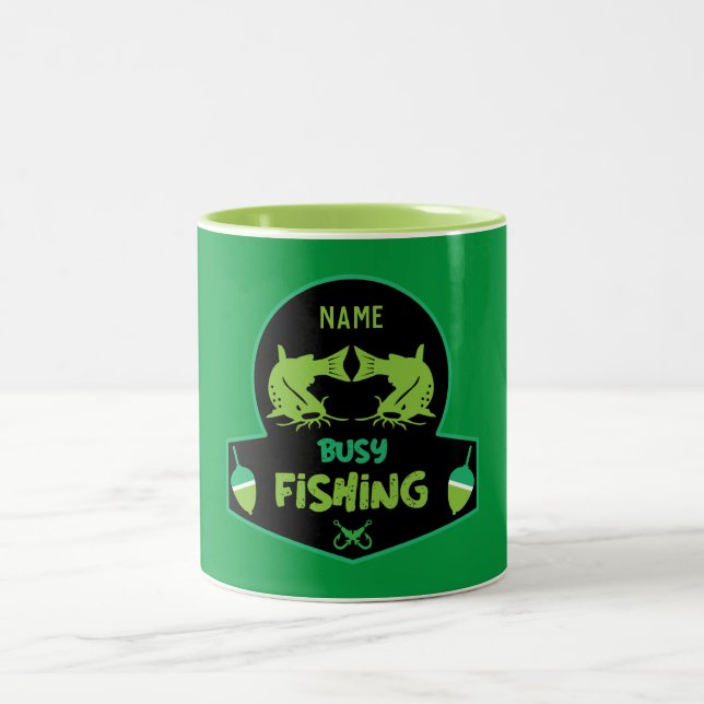 Caneca De Café Em Dois Tons Presentes originais de pesca engraçados (Centro)