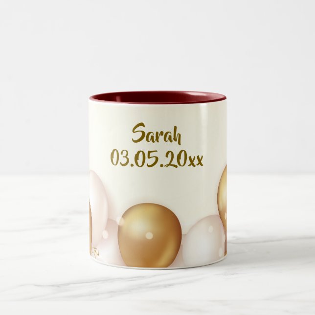 Caneca De Café Em Dois Tons Presentes personalizados de aniversário - aniversá (Centro)