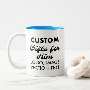 Caneca De Café Em Dois Tons Presentes personalizados para ele azul claro Mug d