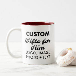 Caneca De Café Em Dois Tons Presentes personalizados para ele Maroon 2-Tone Mu
