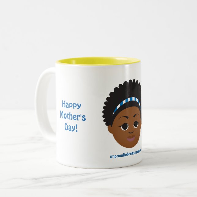 Caneca De Café Em Dois Tons Presentes #Proud2BNaturalMe para #Mãe (Frente Esquerda)
