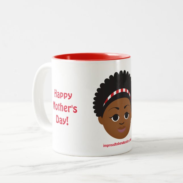 Caneca De Café Em Dois Tons Presentes #Proud2BNaturalMe para #Mãe (Frente Esquerda)
