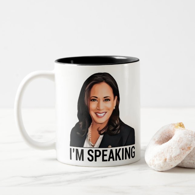 Caneca De Café Em Dois Tons Presidencial Kamala Harris Biden Harris 2020 (Com Donut)
