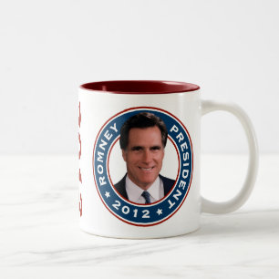 Caneca De Café Em Dois Tons Presidente 2012 de Mitt Romney