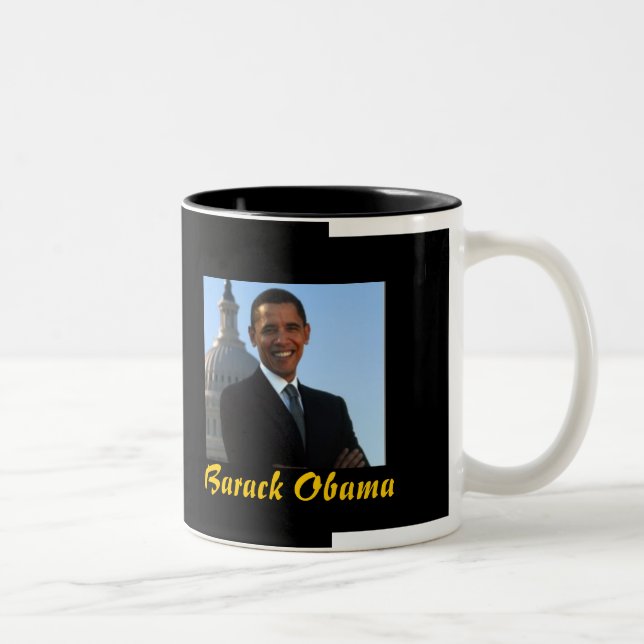 Caneca De Café Em Dois Tons Presidente Barack Obama (caneca preta) (Direita)