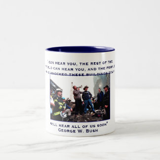 Caneca De Café Em Dois Tons Presidente bush, eu posso ouvi-lo, o resto do…