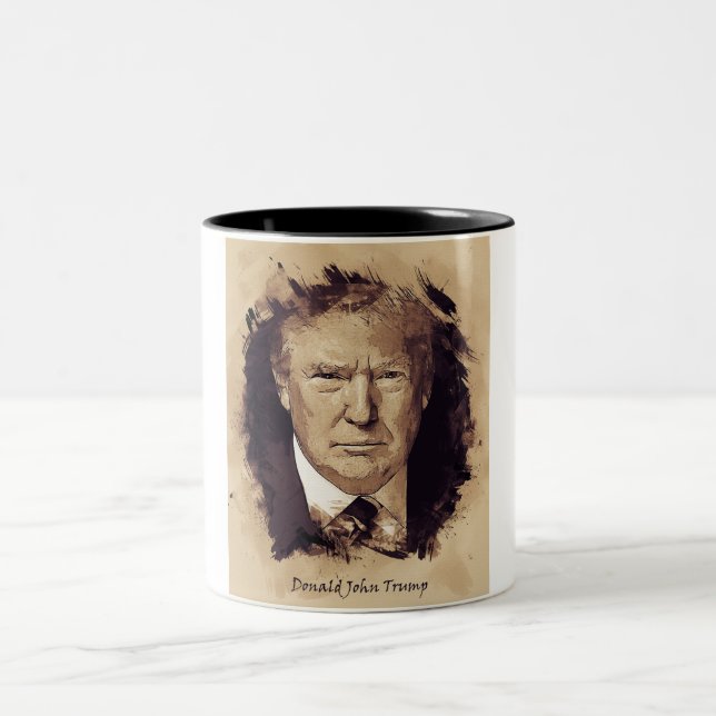 Caneca De Café Em Dois Tons Presidente Donald Trump (Centro)