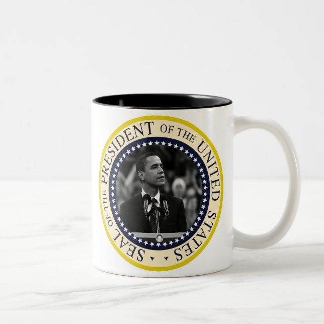 Caneca De Café Em Dois Tons Presidente Obama Inauguração Lembrança (Direita)