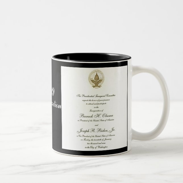 Caneca De Café Em Dois Tons Presidente oficial Obama Convite (Direita)