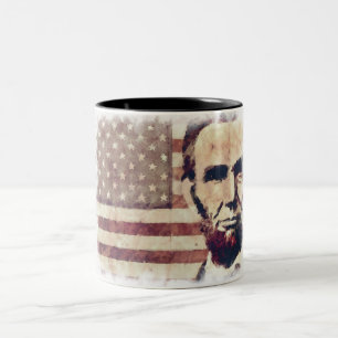 Caneca De Café Em Dois Tons Presidente Patriota Abraham Lincoln