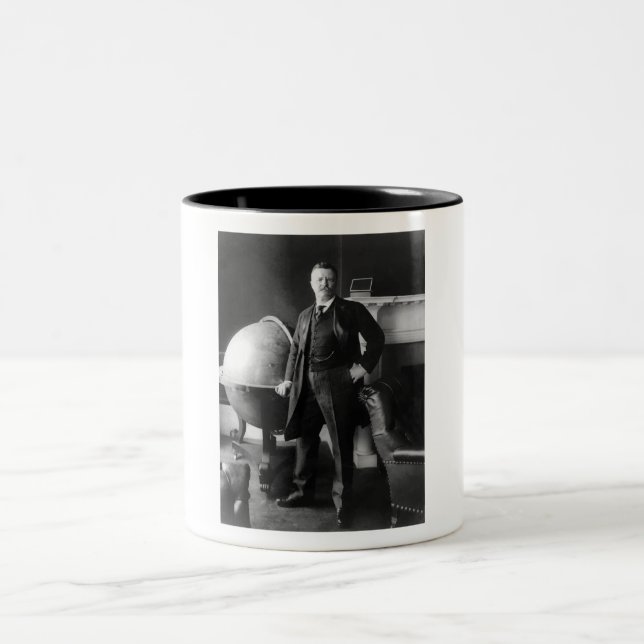 Caneca De Café Em Dois Tons Presidente Theodore Roosevelt (Centro)