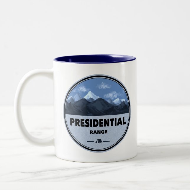 Caneca De Café Em Dois Tons Presidential Range New Hampshire Camping (Esquerda)
