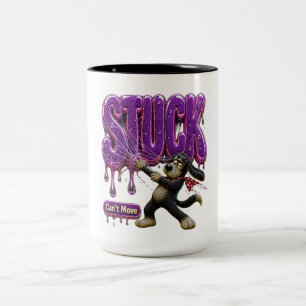 Caneca De Café Em Dois Tons Preso Não Consegue se Mover Café Sarcástico Divert