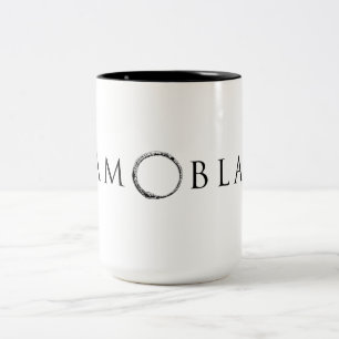 Caneca De Café Em Dois Tons Preto da equipe - caneca de café branco de dois