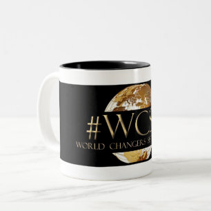 Caneca De Café Em Dois Tons Preto do tribo da irmã dos cambiadores do mundo d