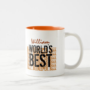 Caneca De Café Em Dois Tons Preto Dourado W1962 do melhor apicultor do mundo