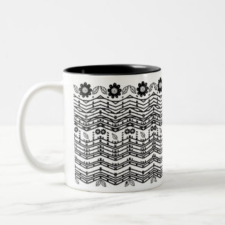 Caneca De Café Em Dois Tons Preto e Branco Engraçado Mensagem Oculta