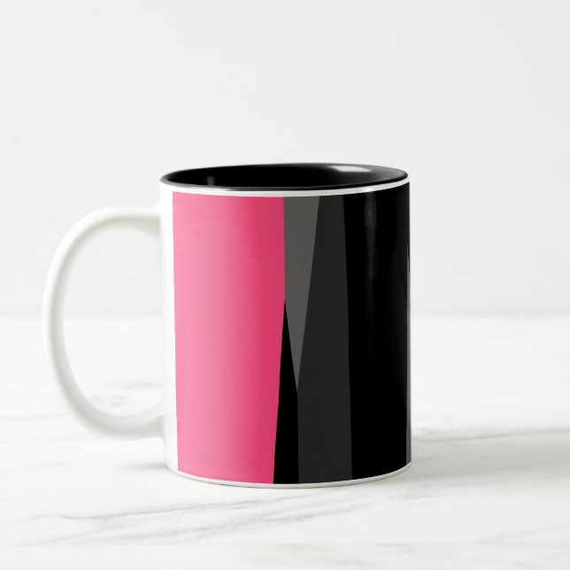 Caneca De Café Em Dois Tons Preto e Cinza rosa (Esquerda)