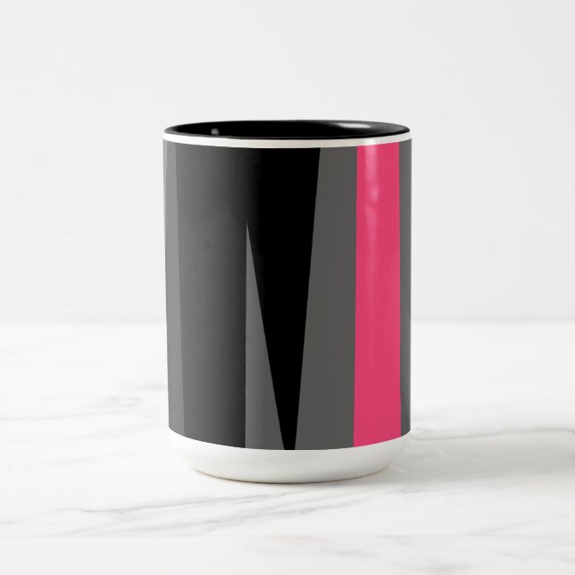 Caneca De Café Em Dois Tons Preto e Cinza rosa (Centro)
