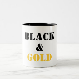 Caneca De Café Em Dois Tons Preto e ouro