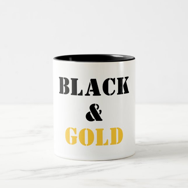 Caneca De Café Em Dois Tons Preto e ouro (Centro)
