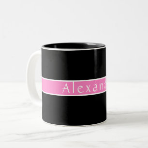 Caneca De Café Em Dois Tons Preto e Rosa Personalizado