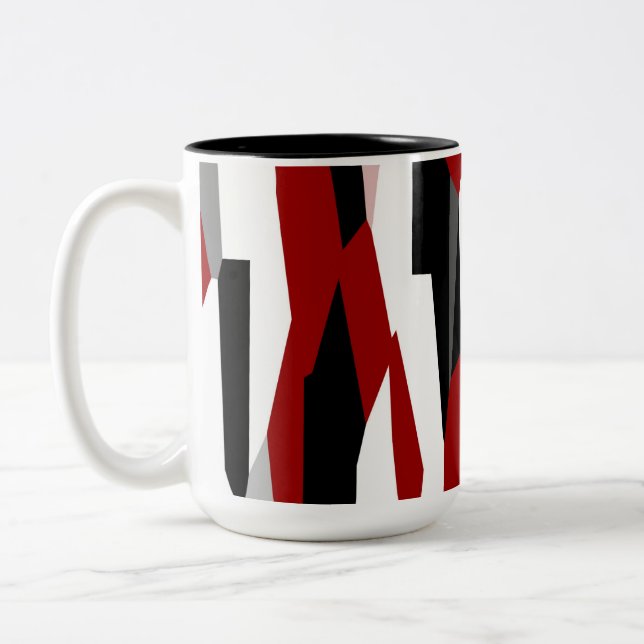 Caneca De Café Em Dois Tons Preto Vermelho e Branco (Esquerda)