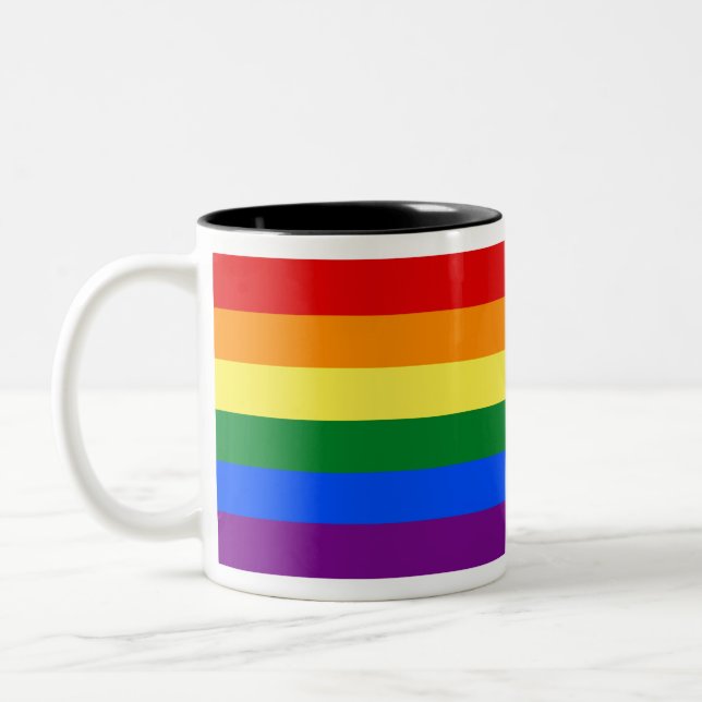 Caneca De Café Em Dois Tons Pride Rainbow Flag (Esquerda)