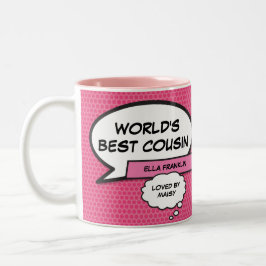 Caneca De Café Em Dois Tons Prima Rosa Divertida Típica Prima Tipográfica de B