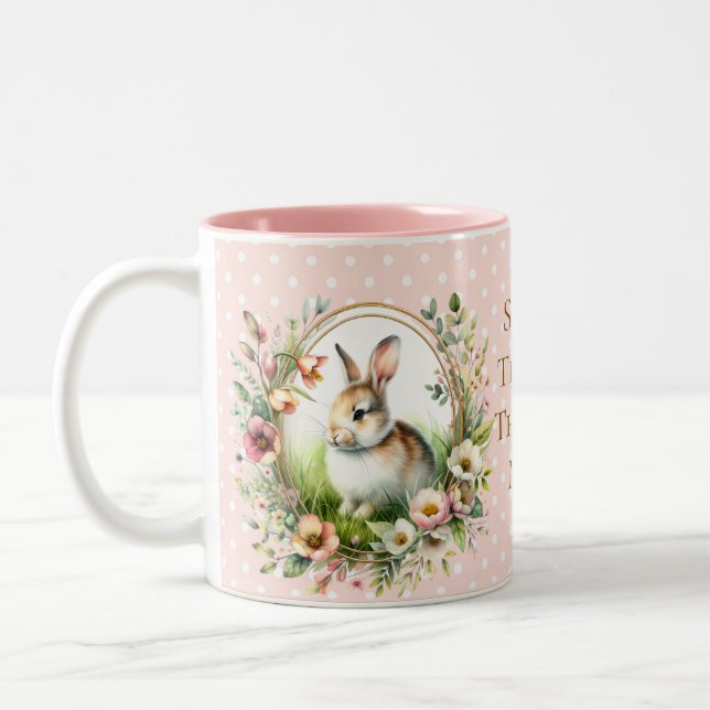 Caneca De Café Em Dois Tons Primavera Bunny (Esquerda)