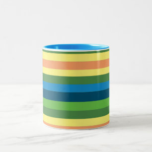 Caneca De Café Em Dois Tons Primavera Colorida Linhas de Humor com Dois Tons