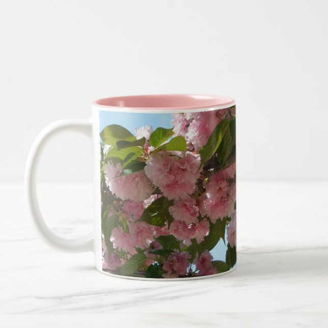 Caneca De Café Em Dois Tons Primavera da Árvore IV de Blossomas Duplas (Esquerda)