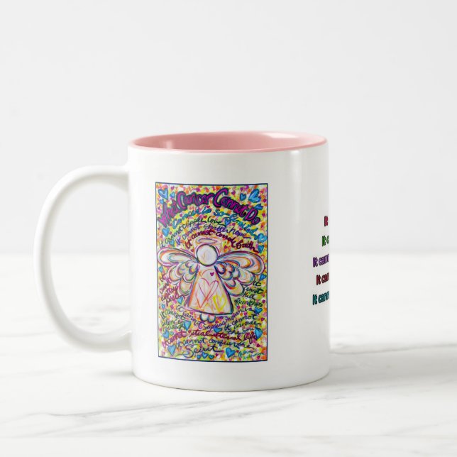 Caneca De Café Em Dois Tons Primavera Hearts Cancer Angel Mug (Esquerda)