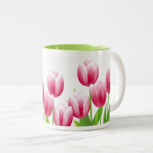 Caneca De Café Em Dois Tons Primavera Tulipas Persas, Ano Novo, Gift Mugs