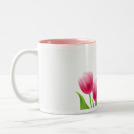 Caneca De Café Em Dois Tons Primavera Tulips Páscoa Presente