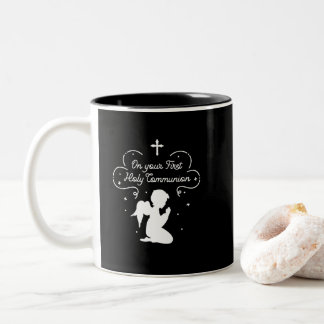 Caneca De Café Em Dois Tons Primeira Comunhão Santa