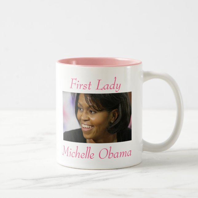 Caneca De Café Em Dois Tons Primeira senhora Michelle Obama - personalizada (Direita)