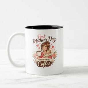 Caneca De Café Em Dois Tons Primeiro Dia das Mães Estimulado pelo Café – Prese