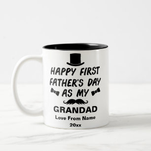 Caneca De Café Em Dois Tons Primeiro dia de os pais personalizado como meu av