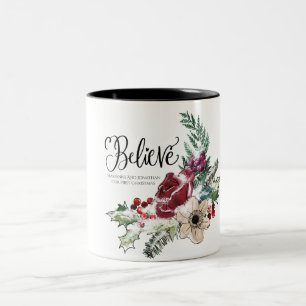 Caneca De Café Em Dois Tons Primeiro Natal Casado Acredite Personalizado