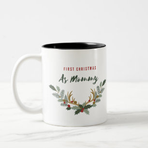 Caneca De Café Em Dois Tons Primeiro Natal como presente de Natal de Mamãe par