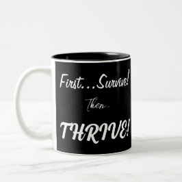 Caneca De Café Em Dois Tons Primeiro Sobreviva, Então... prospere!