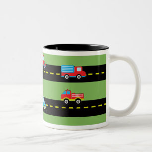 Caneca De Café Em Dois Tons Primeiros carros do aniversário