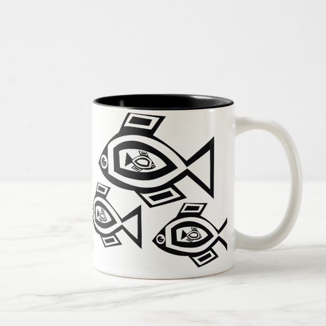 Caneca De Café Em Dois Tons Primitivos Artes (Direita)