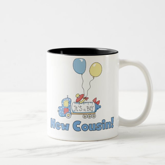 Caneca De Café Em Dois Tons Primo novo é um menino (Direita)