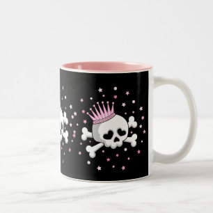 Caneca De Café Em Dois Tons Princesa bonito Crânio