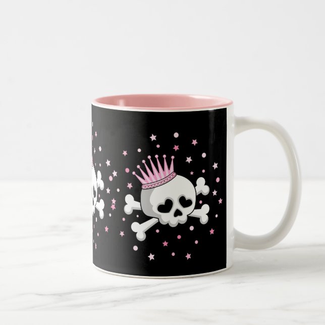 Caneca De Café Em Dois Tons Princesa bonito Crânio (Direita)