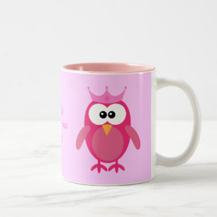 Caneca De Café Em Dois Tons Princesa cor-de-rosa personalizada bonito da