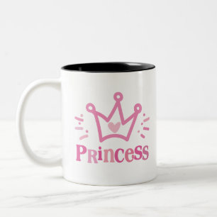 Caneca De Café Em Dois Tons princesa coroa, tiara